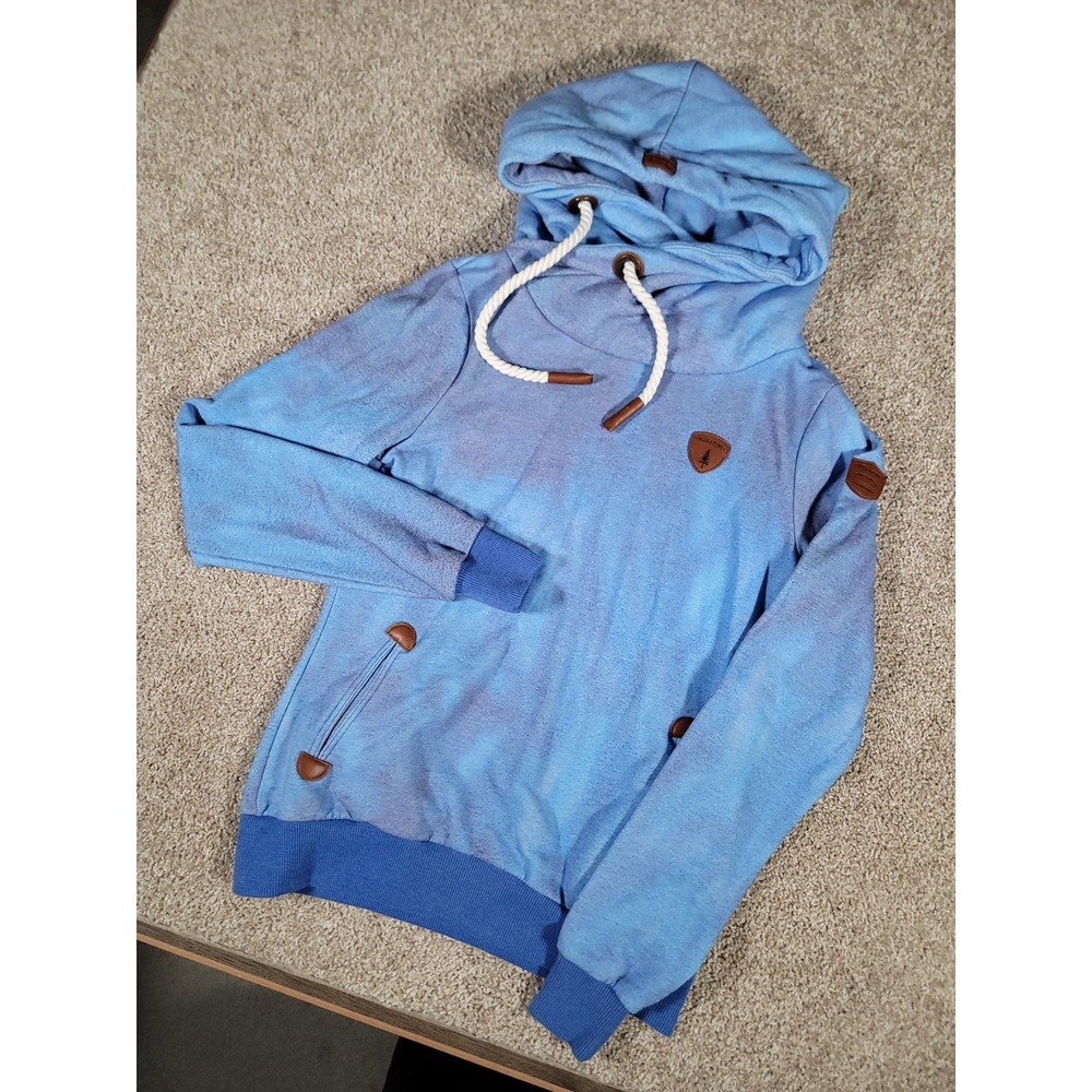 Wanakome Adventure Hoodie Womens Small Blue Heavyweight Sweatshirt Drawstring